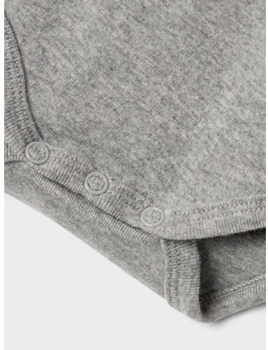 Name it BABY romper NBNBODY- set van 2 donkerblauw grijs melange Stretchkatoen Ronde hals 50