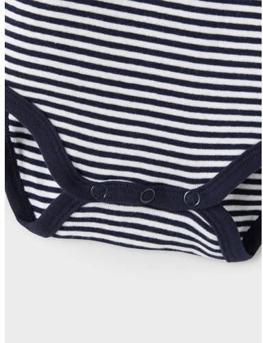 Name it BABY romper NBNBODY set van 2 donkerblauw wit Jongens Stretchkatoen Ronde hals 50 - Foto 2