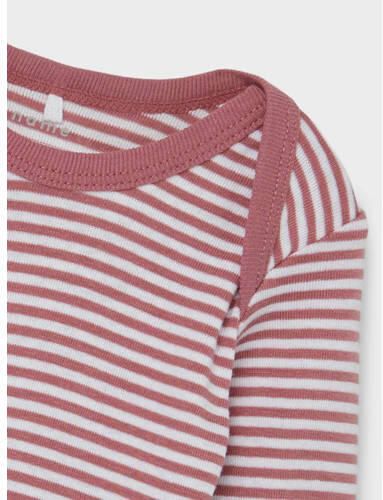 Name it BABY romper NBNBODY set van 2 roze wit Jongens Stretchkatoen Ronde hals 50 - Foto 2