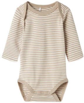 Name it BABY romper NBNBODY set van 3 beige ecru Jongens Katoen Ronde hals 50