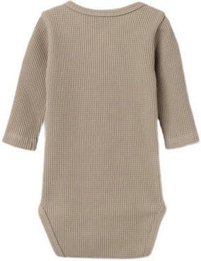 Name it BABY romper NBNWAFFE beige Katoen Ronde hals Effen 62 - Foto 3