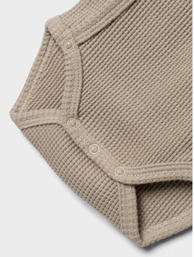 Name it BABY romper NBNWAFFE beige Katoen Ronde hals Effen 62