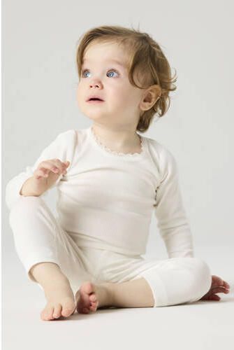 NAME IT BABY romper off white Ecru Meisjes Stretchkatoen Ronde hals Effen - Foto 2