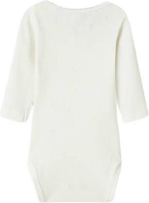 NAME IT BABY romper off white Ecru Meisjes Stretchkatoen Ronde hals Effen - Foto 3