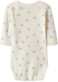 NAME IT BABY romper offwhite roze groen (set van 3) Ecru Meisjes Katoen Ronde hals - Foto 6