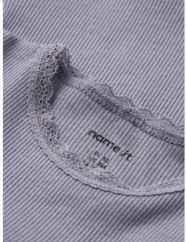 NAME IT BABY romper paars rib gebreid Meisjes Stretchkatoen Ronde hals - Foto 2