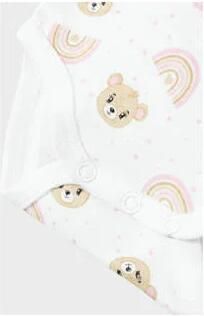 Name it BABY romper set van 2 met all overprint roze wit Meisjes Katoen Ronde hals 80 - Foto 2