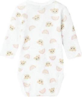 Name it BABY romper set van 2 met all overprint roze wit Meisjes Katoen Ronde hals 80