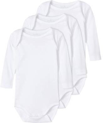 NAME IT BABY romper wit (set van 3) Katoen Ronde hals