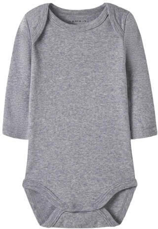 NAME IT BABY romper zwart grijs melange wit (set van 3) Katoen Ronde hals - Foto 2
