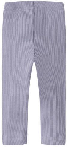 NAME IT BABY skinny regular waist babybroek rib gebreid Legging Paars Stretchkatoen
