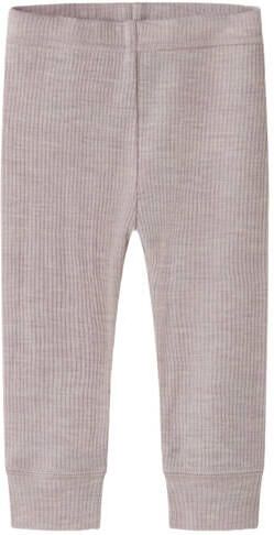 NAME IT BABY slim babybroek met wol Paars Gemêleerd