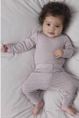 NAME IT BABY slim babybroek met wol Paars Gemêleerd - Foto 3