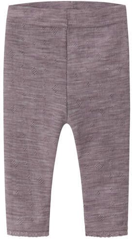 NAME IT BABY slim babybroek met wol paars Legging All over print