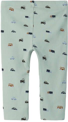 NAME IT BABY slim fit gebreide legging met print groen Broek Jongens Stretchkatoen - Foto 3