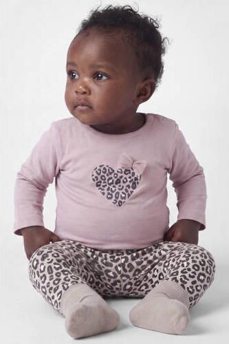 NAME IT BABY slim fit legging met panterprint lila Paars Meisjes Stretchkatoen - Foto 3