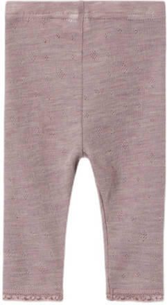 Name it BABY slim fit legging NBFWANG van merinowol en all over print lila Paars 50 - Foto 2