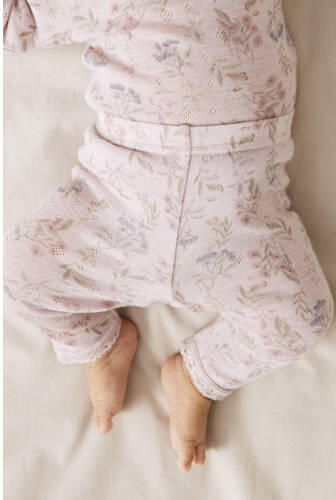 NAME IT BABY slim gebloemde legging met wol Paars Bloemen - Foto 3