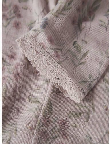NAME IT BABY slim gebloemde legging met wol Paars Bloemen - Foto 2