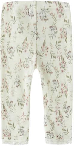 NAME IT BABY slim gebloemde legging met wol wit Bloemen - Foto 3