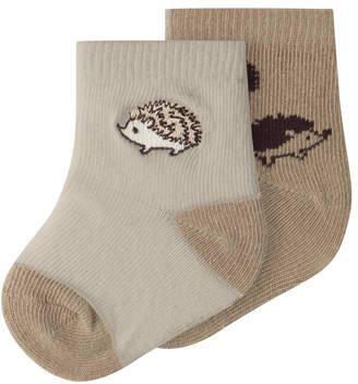 NAME IT BABY sokken met print (set van 2) Beige Stretchkatoen