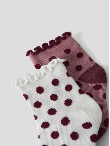 NAME IT BABY sokken met stippen (set van 2) Roze Meisjes Stretchkatoen - Foto 2