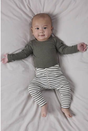 NAME IT BABY super skinny babybroek olijfgroen ecru Katoen - Foto 6