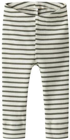 NAME IT BABY super skinny babybroek olijfgroen ecru Katoen - Foto 4