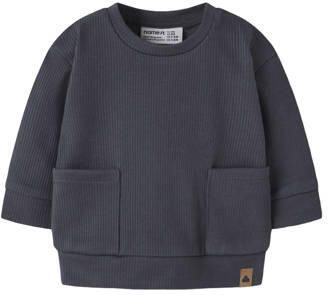 NAME IT BABY sweater donkerblauw Effen