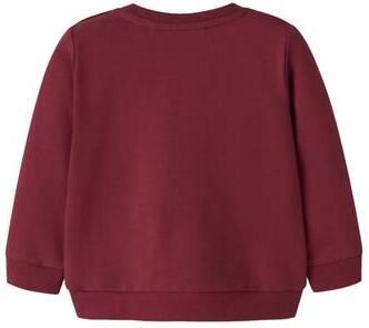 NAME IT BABY sweater met borduursel rood Printopdruk