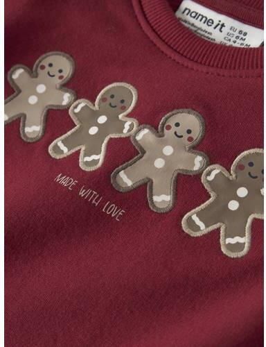 NAME IT BABY sweater met borduursel rood Printopdruk - Foto 2