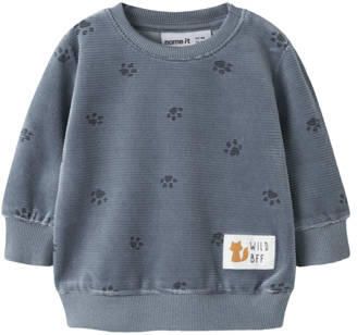 NAME IT BABY sweater met print blauw All over print