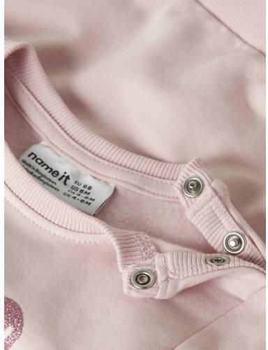 NAME IT BABY sweater met print lichtroze Printopdruk - Foto 2