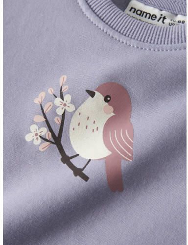 NAME IT BABY sweater met print lila Paars Printopdruk - Foto 2