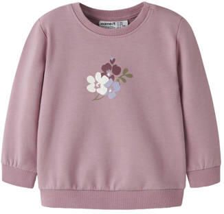 NAME IT BABY sweater met print oudroze Printopdruk