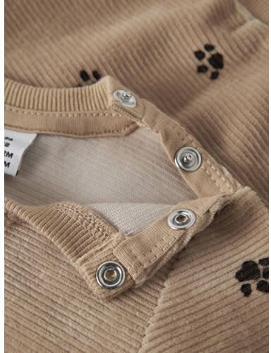 NAME IT BABY sweater met print zand Beige All over print