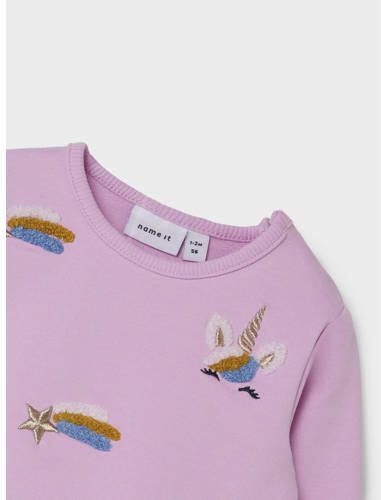 Name it BABY sweater NBFLIGA met all over print roze All over print 62