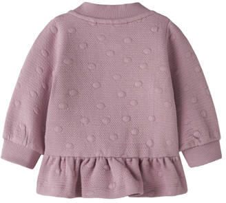 NAME IT BABY sweatvest roze Meisjes Stretchkatoen Ronde hals Effen
