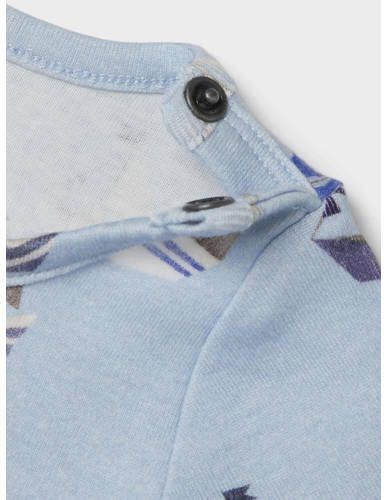 Name it BABY T-shirt NBMFASON met all over print lichtblauw Jongens Katoen Ronde hals 56 - Foto 2