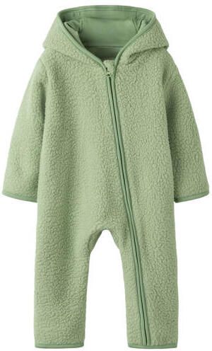 NAME IT BABY Teddy pak groen Jas Jongens Polyester Capuchon Backprint