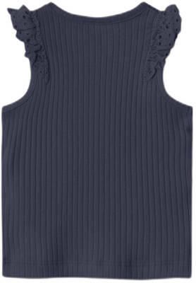 Name it BABY top NBFFENNAS donkerblauw Meisjes Biologisch katoen Ronde hals 74