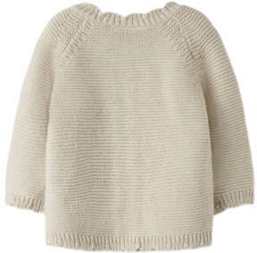 NAME IT BABY vest beige fijn gebreid Meisjes Katoen Ronde hals Effen