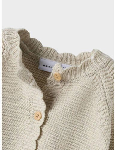 NAME IT BABY vest beige fijn gebreid Meisjes Katoen Ronde hals Effen - Foto 2