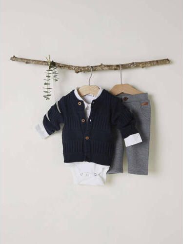 Name it BABY vest donkerblauw Jongens Katoen Ronde hals Effen 50 - Foto 3