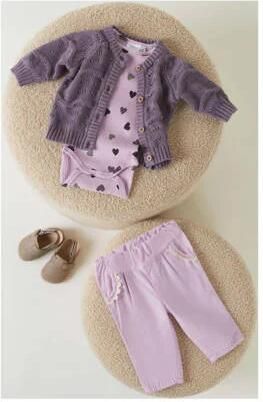 Name it BABY vest paars Meisjes Ronde hals Effen 56