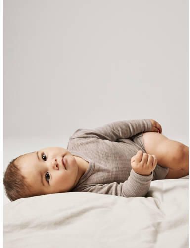 NAME IT BABY wollen gemêleerde romper grijs Gemêleerd - Foto 2