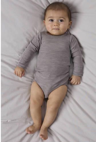 NAME IT BABY wollen gemêleerde romper grijs Gemêleerd - Foto 3