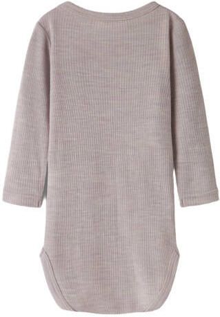 NAME IT BABY wollen romper lila Paars Gemêleerd - Foto 2