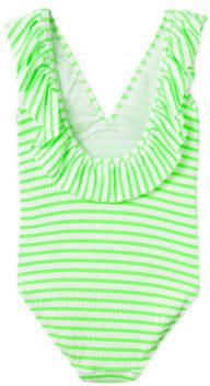 Name it KIDS badpak met ruches NKFZALEY neon groen wit Meisjes Polyester 122 128 - Foto 3