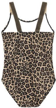 Name it KIDS badpak NKFZERIA bruin Meisjes Polyamide Panterprint 134 140